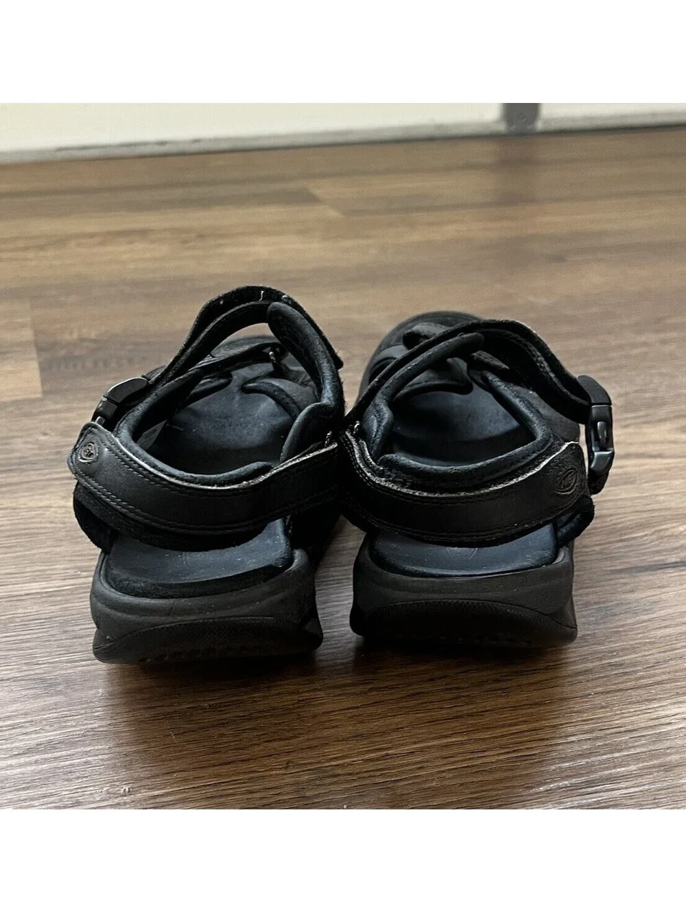 MBT Kisumu Black Leather Rocker Bottom Walking Sandals Comfort Strap Men / Women